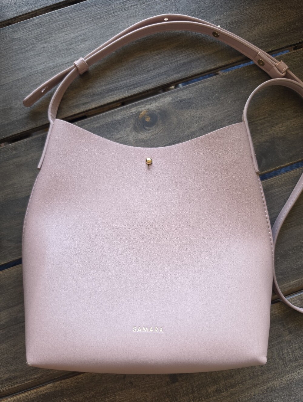 NWOT SAMARA Peony Pink Vegan Leather Minimalist Crossbody Shoulder Bag